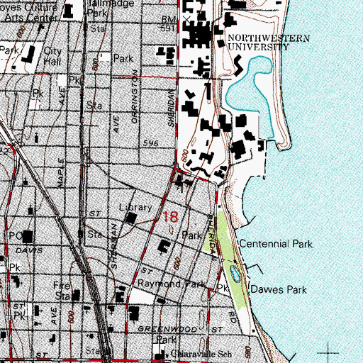 Topographic Map of Saint James Evangelical Lutheran Church, IL