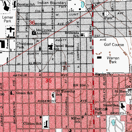 Topographic Map of Saint James United Church, IL