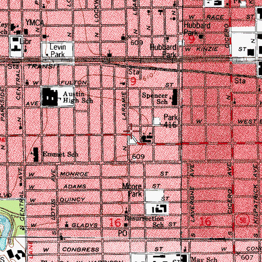 Topographic Map of Saint John Church of God in Christ, IL