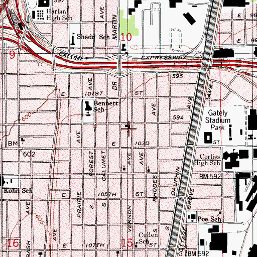 Topographic Map of Saint John De La Salle Hall, IL