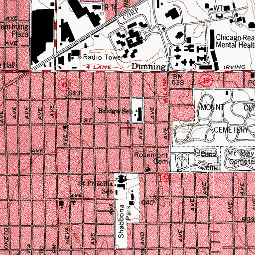 Topographic Map of Saint John Syrian Orthodox Church, IL
