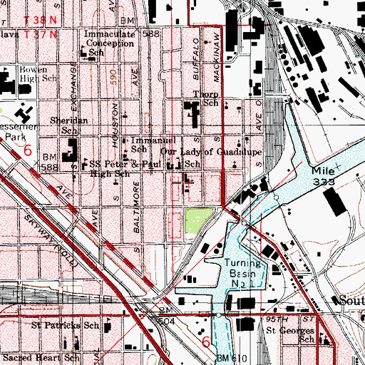 Topographic Map of Saint John the Baptist Catholic Church, IL