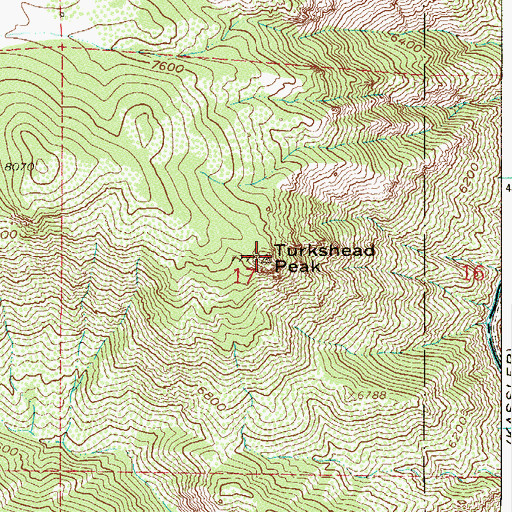 Topographic Map of Turkshead Peak, CO
