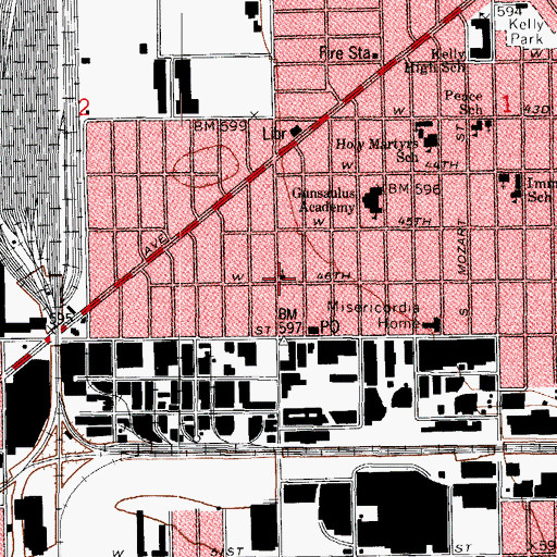 Topographic Map of Saint Johns Polish National Catholic Church, IL
