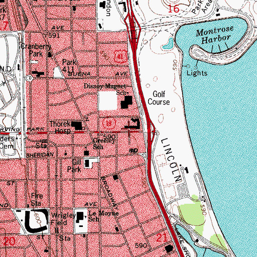 Topographic Map of Saint Josephs Hall, IL