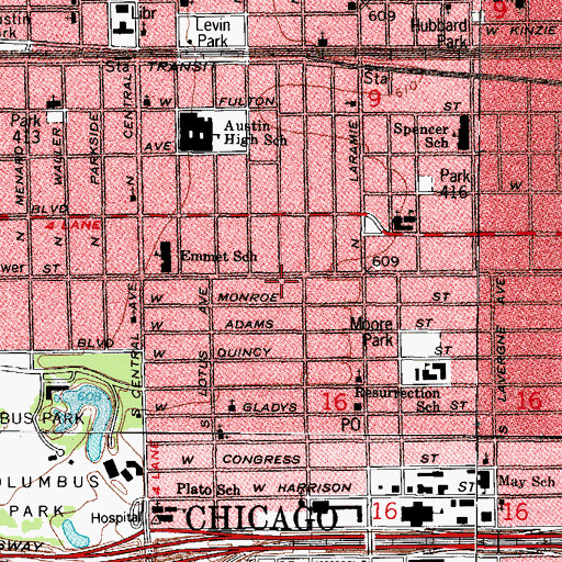 Topographic Map of Saint Jude Spiritual Church, IL