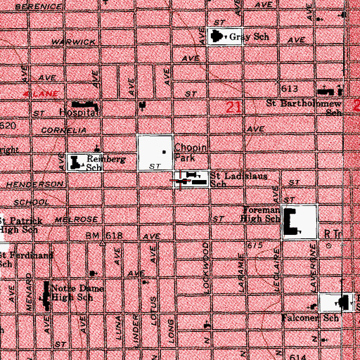 Topographic Map of Saint Ladislaus Catholic Church, IL