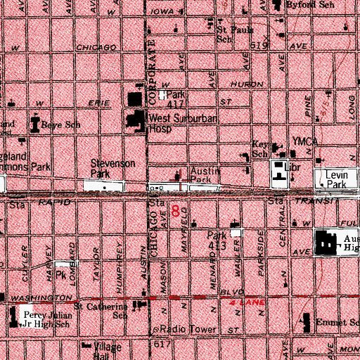 Topographic Map of Saint Lucy Catholic Church (historical), IL