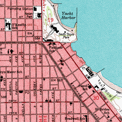 Topographic Map of Saint Luke Baptist Church, IL