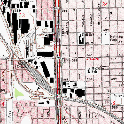 Topographic Map of Saint Lukes Pentecostal Church, IL