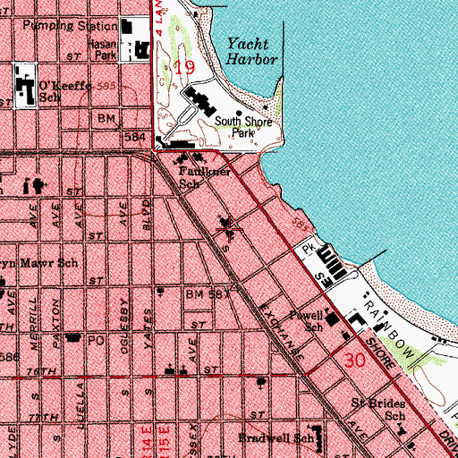 Topographic Map of Saint Margarets Episcopal Church, IL