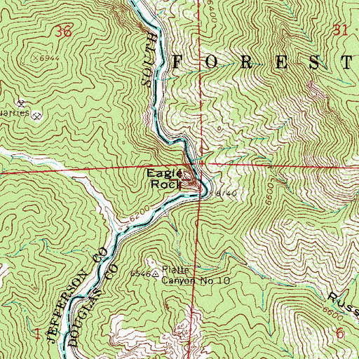 Topographic Map of Eagle Rock, CO