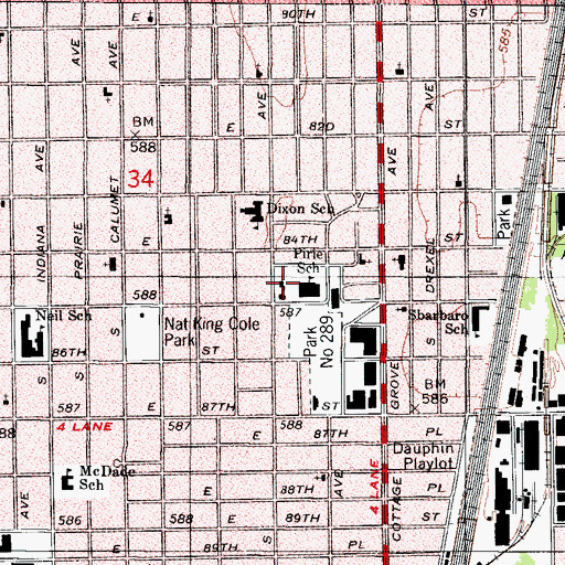 Topographic Map of Saint Mark United Methodist Church, IL