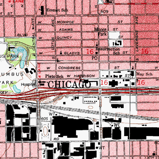 Topographic Map of Saint Mary Church of God in Christ, IL