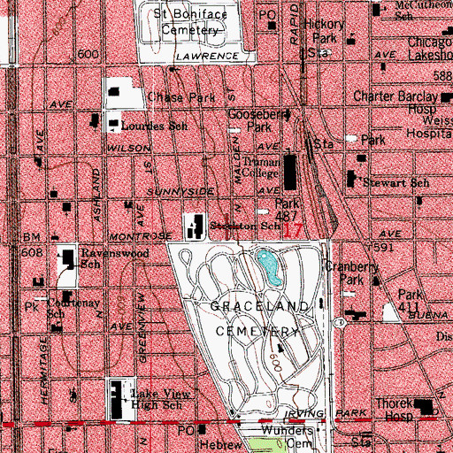 Topographic Map of Saint Mary Magdalene Old Roman Catholic Church, IL