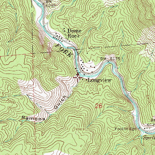 Topographic Map of Ramona Gulch, CO