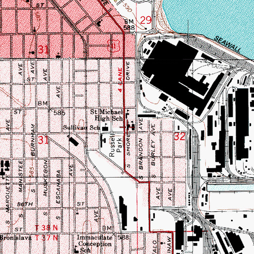 Topographic Map of Saint Michael Catholic Church, IL