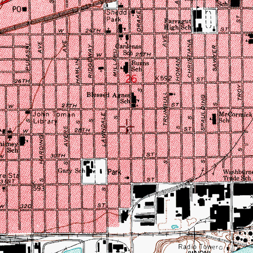 Topographic Map of Saint Nikola Serbian Orthodox Church, IL