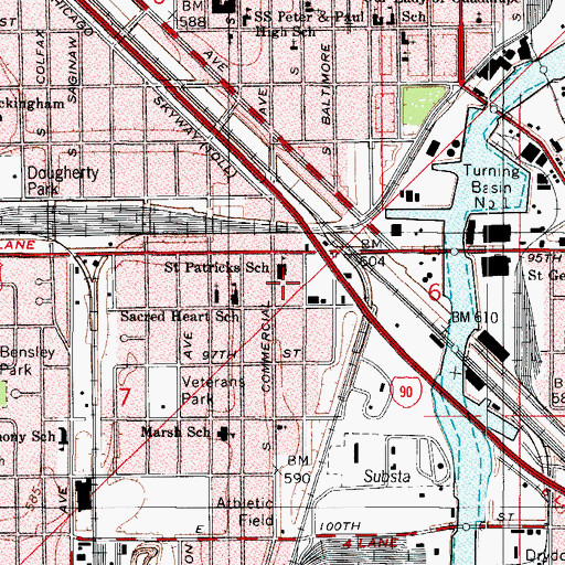 Topographic Map of Saint Patricks Roman Catholic Church, IL