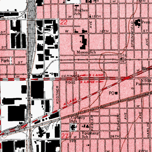 Topographic Map of Saint Paul African Methodist Episcopal Church, IL