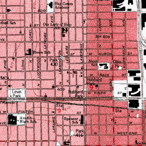 Topographic Map of Saint Pauls Lutheran Church, IL