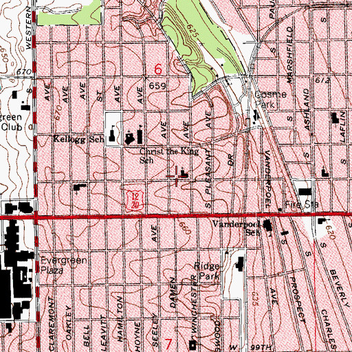 Topographic Map of Saint Pauls Union Church, IL