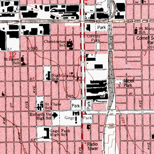 Topographic Map of Saint Peter and Saint Paul Eastern Orthodox Church Hall, IL