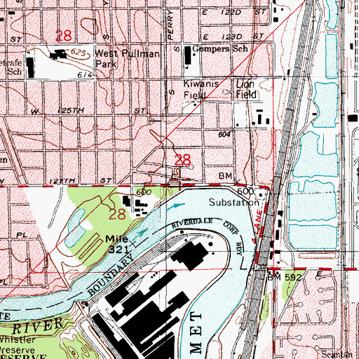 Topographic Map of Saint Peters Church of God and Christ, IL