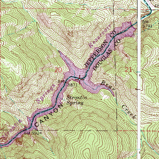 Topographic Map of Bear Creek, CO