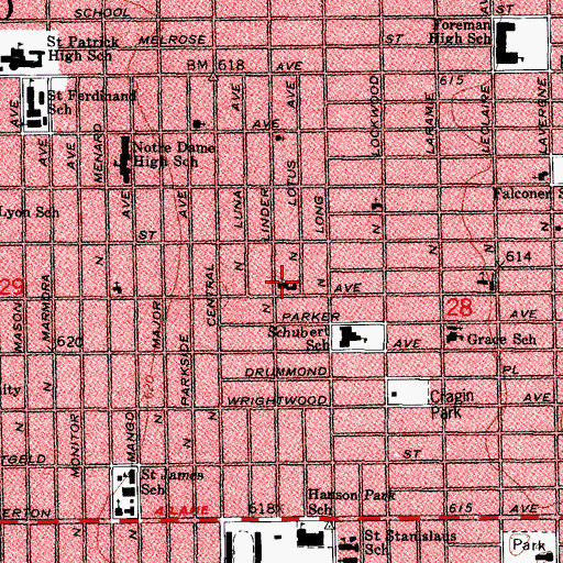 Topographic Map of Saint Peters United Church of Christ, IL