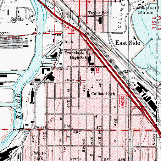 Topographic Map of Saint Petri United Church of Christ, IL