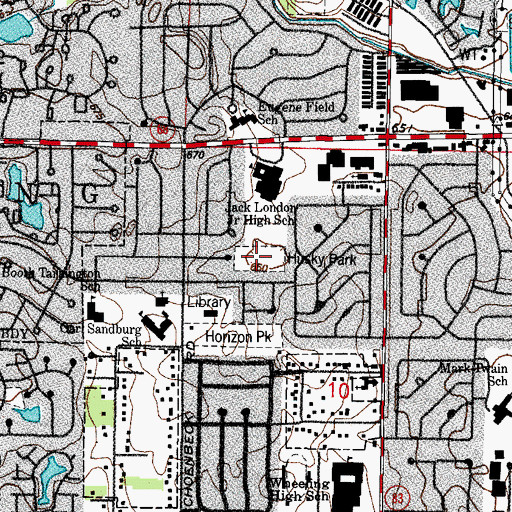 Topographic Map of Husky Park, IL