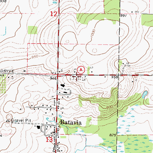 Topographic Map of Saint Stephens Lutheran Cemetery, WI