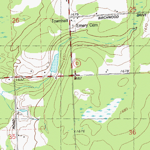 Topographic Map of Dover 5-G School (historical), WI