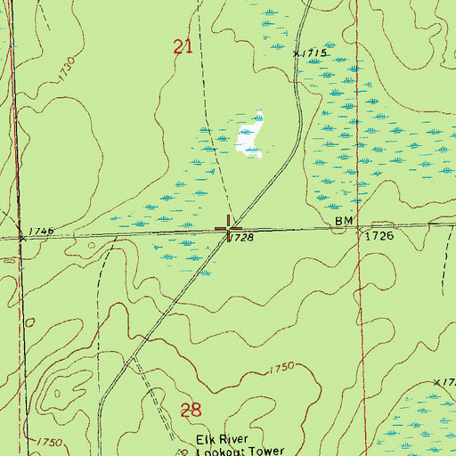 Topographic Map of Four Corners Camp Ground (historical), WI