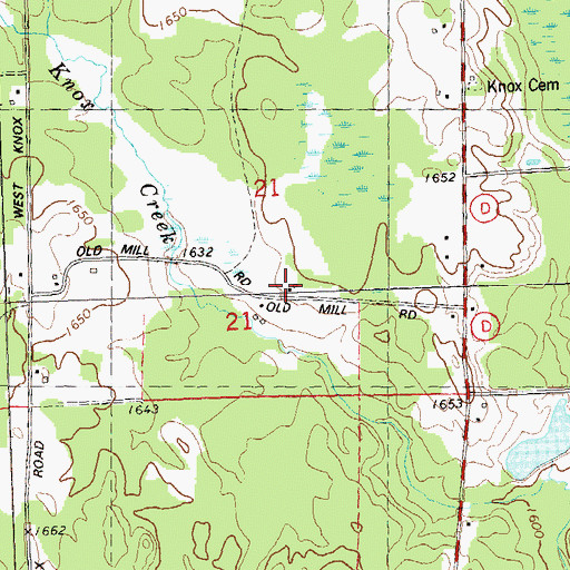 Topographic Map of Knox Mills School (historical), WI