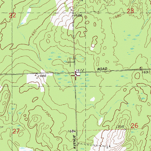 Topographic Map of Lone Corner School (historical), WI