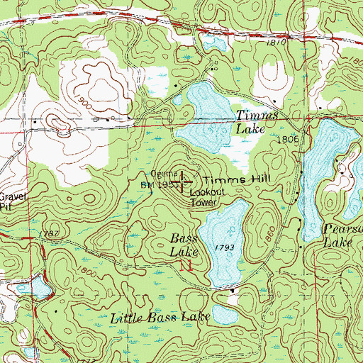 Topographic Map of Ogema Fire Tower, WI
