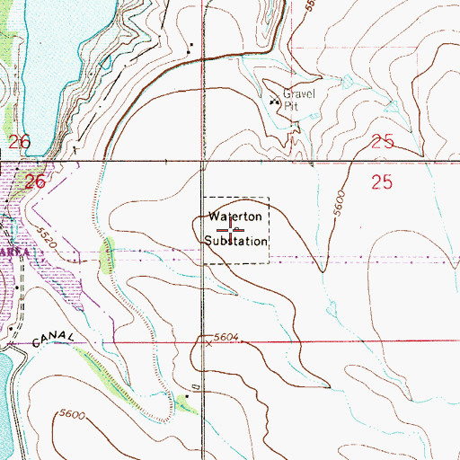 Topographic Map of Waterton Substation, CO