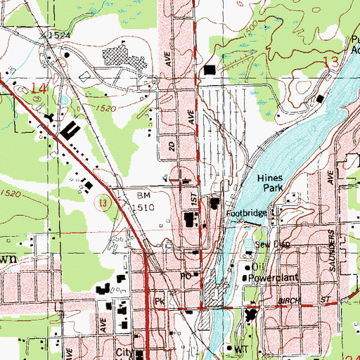 Topographic Map of Peace Lutheran Church, WI