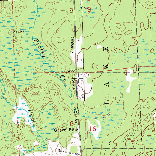 Topographic Map of Pixley Dam School (historical), WI
