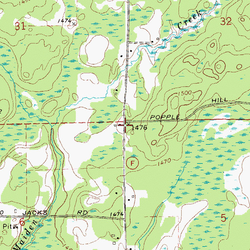 Topographic Map of Poplar Hill School (historical), WI
