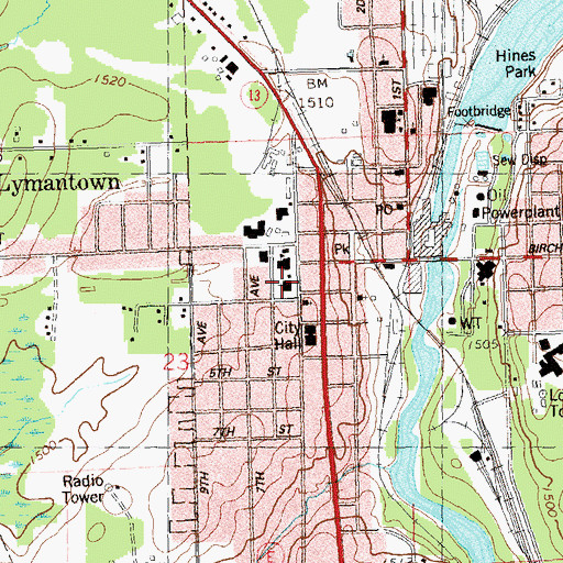 Topographic Map of Saint Anthony of Padua Catholic Church, WI