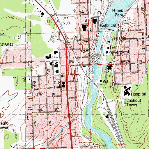 Topographic Map of Saint Margarets Episcopal Church, WI