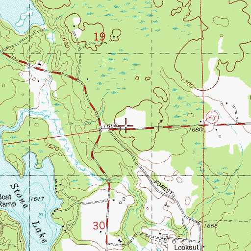 Topographic Map of Stone Lake School (historical), WI