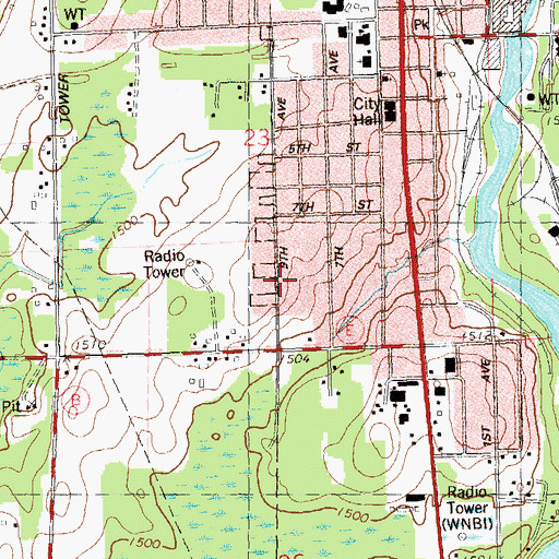 Topographic Map of United Pentecostal Church, WI