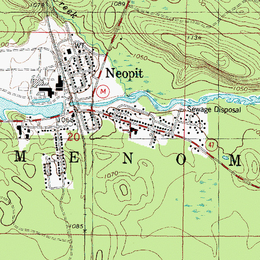 Topographic Map of Saint Anthonys Roman Catholic Church, WI