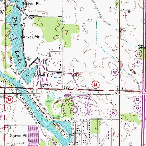 Topographic Map of Oriole Lane Elementary School, WI