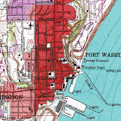 Topographic Map of Saint Marys Roman Catholic Church, WI