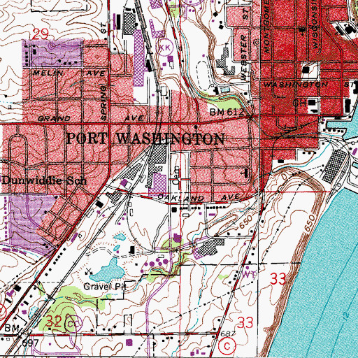 Topographic Map of Union Cemetery, WI